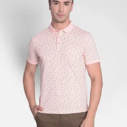 Crimsoune Club Peach Slim Fit Printed Polo T-Shirt image 1