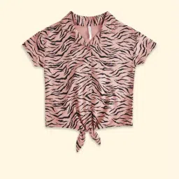 Pantaloons Junior Dusty Pink & Black Cotton Printed Top-picture-21