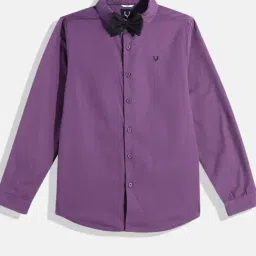 Allen Solly Junior Purple Solid Full Sleeves Shirt-picture-25