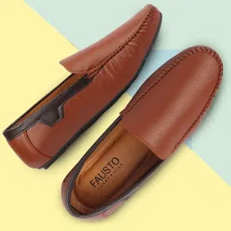 Fausto Men's Tan Formal Loafers image 1