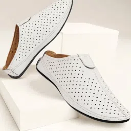 Fausto Men's White Mule Shoes image 1