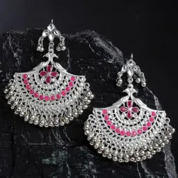 Karatcart Silver Pink Earrings for Women-picture-15