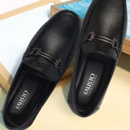 Fausto Men's Black Casual Loafers image 1