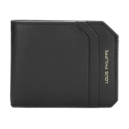 Louis Philippe Navy Textured Leather Bi-Fold Wallet for Men image 1