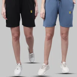 Vimal Jonney Black & Dark Grey Cotton Sports Shorts - Pack of 2 image 1