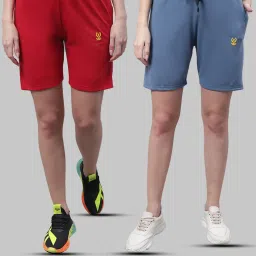 Vimal Jonney Red & Dark Grey Cotton Sports Shorts - Pack of 2 image 1