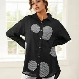 Autumnlane Black Pawan Onyx Printed Comfortable Fit Shirt image 1