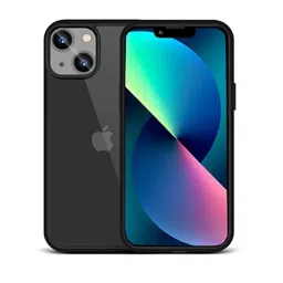 GRIPP Stark Clear Protection Transparent Back Case Compatible with Apple iPhone 13 (6.1") - Black image 1