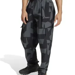 Adidas Black Loose Fit Printed Sports Trackpants-picture-30