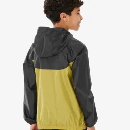 Quechua By Decathlon Boys Grey & Khaki Waterproof Hiking Zip Jacket image 2