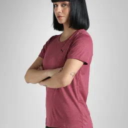 Puma Red Regular Fit Self Pattern Sports T-Shirt image 2