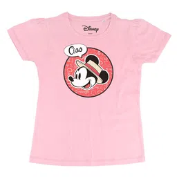 Disney by Wear Your Mind Girls Pink Mickey Mouse Family Printed Regular Top-picture-45