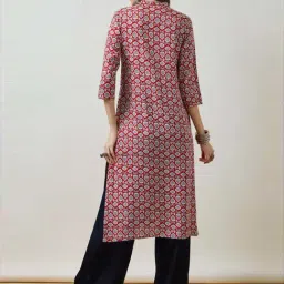Soch Red Printed Straight Kurta image 2