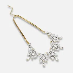 SOHI White Designer Stone Necklace image 4