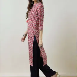 Soch Red Printed Straight Kurta image 4