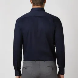 Van Heusen Navy Cotton Regular Fit Shirt image 2