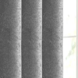 Saral Home Grey 4x7 ft. Reversible Satin & Velvet Blackout Curtain Pack of 2 image 3
