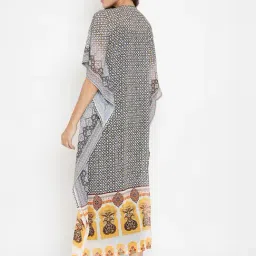 The Kaftan Company Beige & Black Printed Kaftan image 3