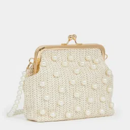 Styli White Textured Clutch image 2