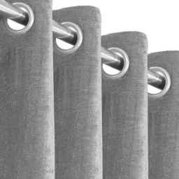 Saral Home Grey 4x7 ft. Reversible Satin & Velvet Blackout Curtain Pack of 2 image 2