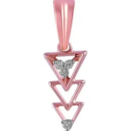 P.C. Chandra Jewellers 14KT (585) Rose Gold and Diamond Pendant (Without Chain) for Women-picture-16