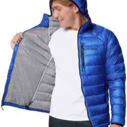 Columbia Mountain Blue Regular Fit Quilted Sports Hoodie image 4