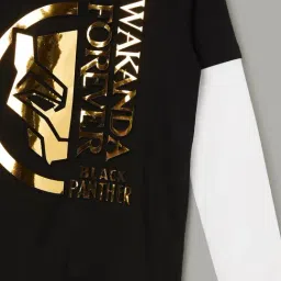 Fame Forever by Lifestyle Kids Black Printed Regular Fit T-Shirt image 3