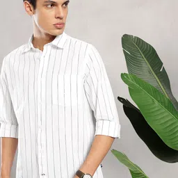 Nautica Men Premium Checked Cotton Linen Casual Shirt-image-36