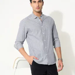 Peregrine By Pantaloons Blue Regular Fit Striped Shirt image 4