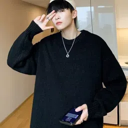 StyleCast Men Solid Long Sleeves Round Neck Longline Pullover Sweaters-picture-16