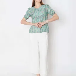 Zink London Green Printed Top image 4