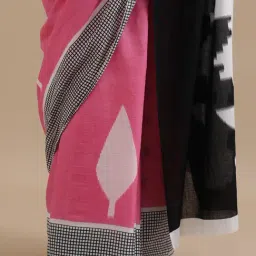 Jaipur Kurti Pink Mulmul Cotton Regular Fit Print Saree image 5