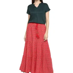 Aditi Wasan Red Printed Peplum Skirt image 4