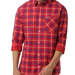 Tommy Hilfiger Deep Crimson Checks Classic Fit Shirt-image-60