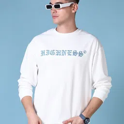 V-Mart Men Alphanumeric Printed Cotton Sweatshirt image 3