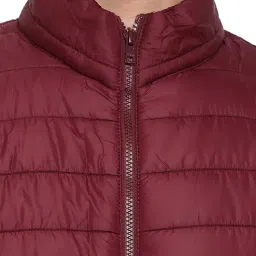 Cantabil Maroon Regular Fit Mock Collar Jacket image 4
