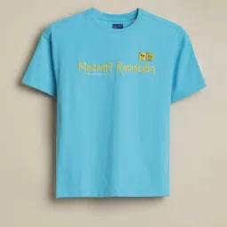 Allen Solly Boys Blue Cotton Regular Fit Printed T-Shirt-picture-46