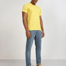 Lee Yellow Cotton Slim Fit Printed T-Shirt image 5