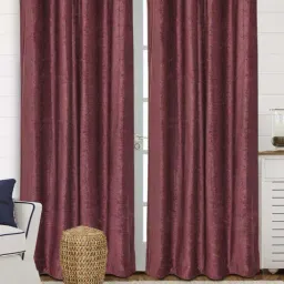 Saral Home Mauve 4x9 ft. Reversible Satin & Velvet Blackout Curtain Pack of 2-image-73