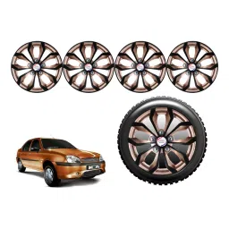 Auto Pearl CoRv16_R Press Type Car Wheel Cover with Retention Ring 33.02 cm (13 Inch) Glossy Black, Brown for Ford Ikon (Set of 4)-picture-38