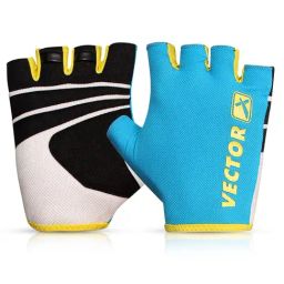 Vector X Unisex Workout Fingerless Weight Lifting Gloves (Blue) Size - L-picture-18
