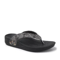 Carlton London Women's Black Flip Flops image 2