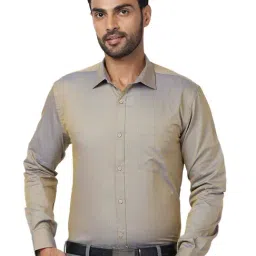 Park Avenue Yellow Slim Fit Texture Shirt-picture-18