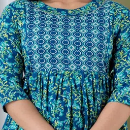 Queens Closet Ethnic Motifs Printed Gotta Patti Pure Cotton Anarkali Maternity Kurta image 4