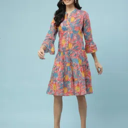 aarke Ritu Kumar Multicolor Printed Midi Dress-image-30