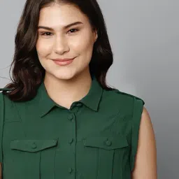 Allen Solly Green A-Line Dress image 5