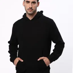 R&B Black Cotton Regular Fit Hoodie-picture-10