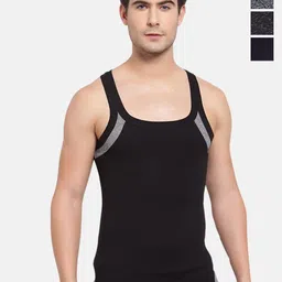 Sporto by Macho Men Pack Of 4 Cotton Colourblocked Gym Vests-picture-16