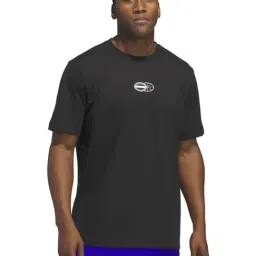 Adidas Originals Black Cotton Loose Fit Printed Sports T-Shirt-image-93