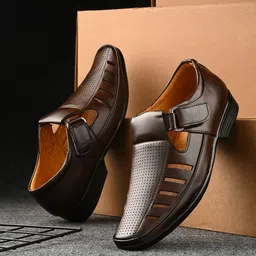 Azzaro Black Men Brown Shoe-Style Sandals-picture-46